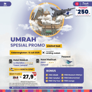 Flyer Umrah Promo Juli 2025 Garuda Indonesia harga murah lengkap hotel bintang 5