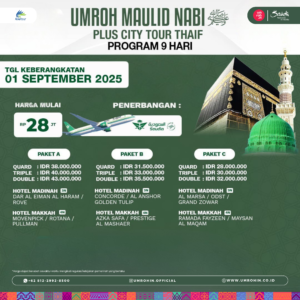 Promo Umroh Maulid Nabi 2025 bersama Asia Tour – City Tour Thaif dan paket hotel berbagai pilihan