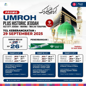 Poster Umroh Plus Historic Jeddah 2025 – Promo Asia Tour 9 Hari Saudia Airlines