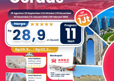 Umroh Cerdas Hainan 2025–2026 – Paket 11 Hari Hotel Address Jabal Omar & Golden Luxury